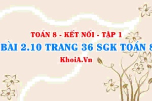 Bài 2.10 trang 36 SGK Toán 8 tập 1 Kết nối tri thức